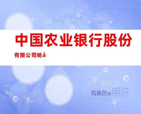中国农业银行股份有限公司哈尔滨道外支行