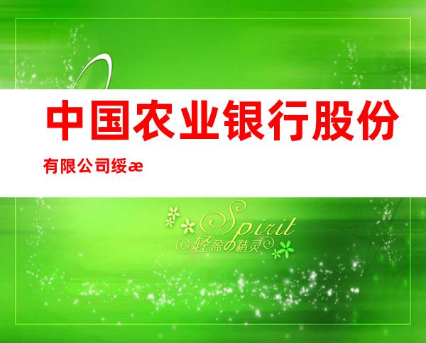 中国农业银行股份有限公司绥棱县支行