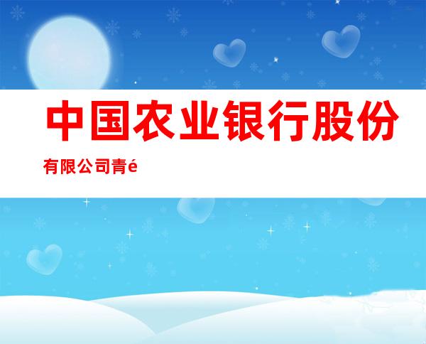 中国农业银行股份有限公司青铜峡城关分理处