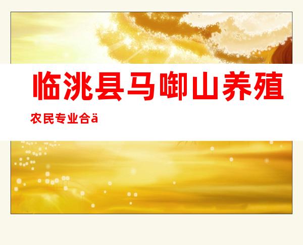 临洮县马啣山养殖农民专业合作社