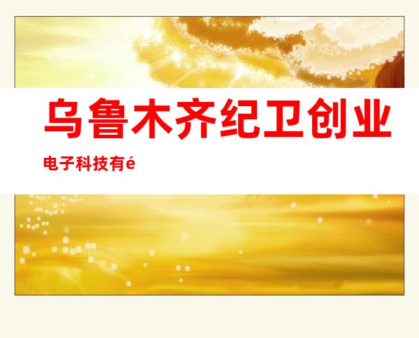 乌鲁木齐纪卫创业电子科技有限公司