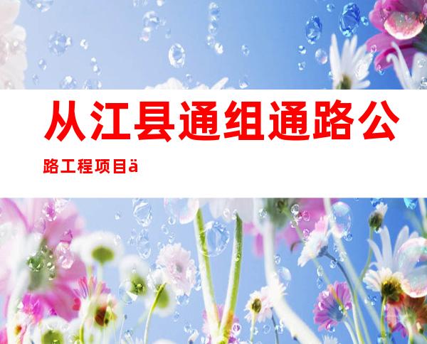 从江县通组通路公路工程项目中心