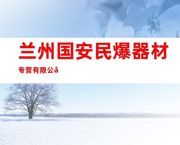 兰州国安民爆器材专营有限公司