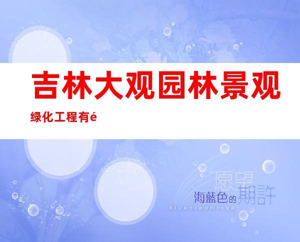 吉林大观园林景观绿化工程有限公司