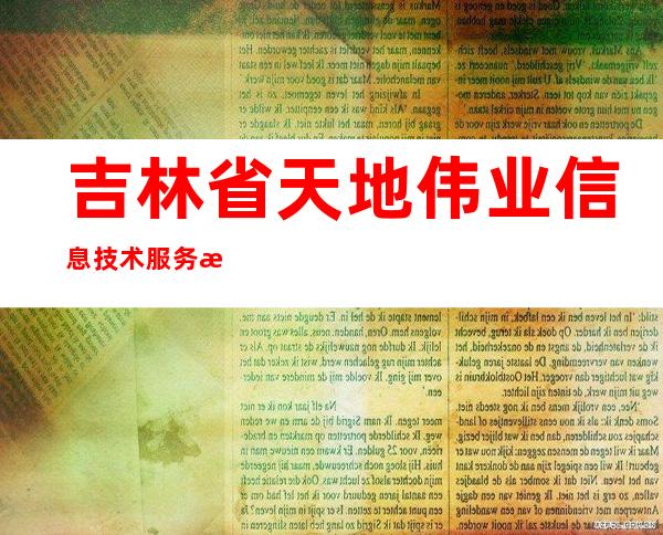 吉林省天地伟业信息技术服务有限公司
