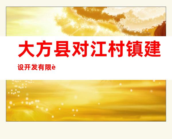 大方县对江村镇建设开发有限责任公司