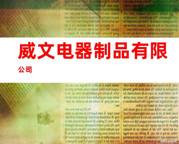 威文电器制品有限公司