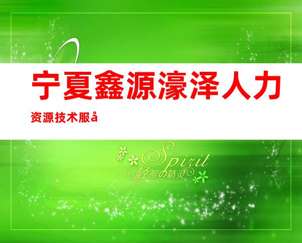 宁夏鑫源濠泽人力资源技术服务有限公司