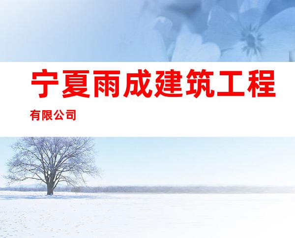 宁夏雨成建筑工程有限公司