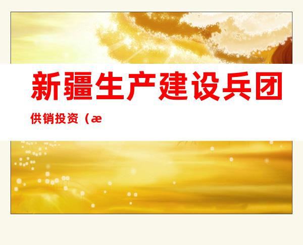 新疆生产建设兵团供销投资(控股)有限公司