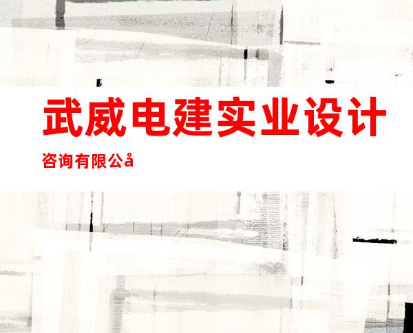 武威电建实业设计咨询有限公司