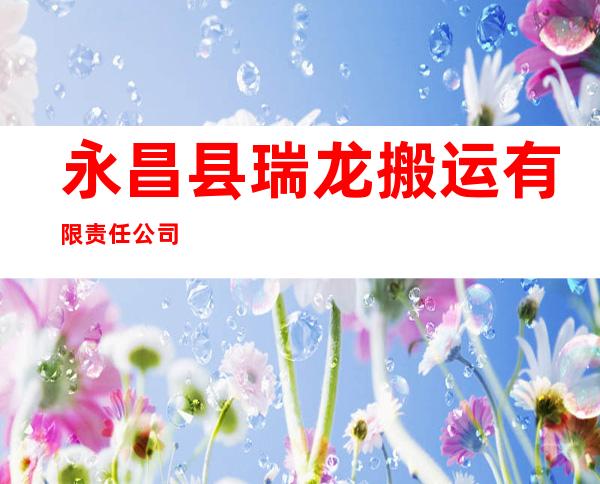 永昌县瑞龙搬运有限责任公司