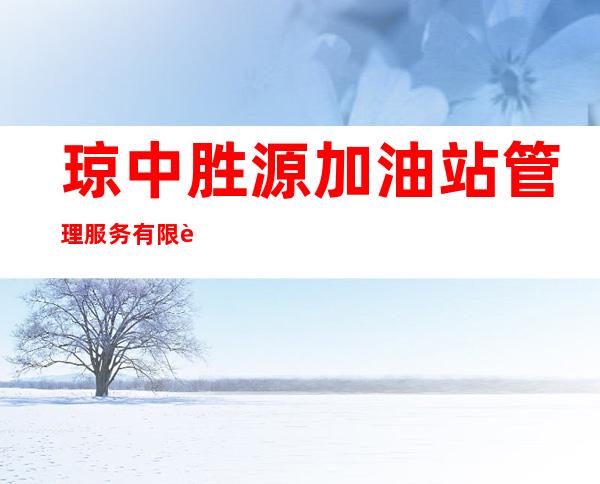 琼中胜源加油站管理服务有限责任公司