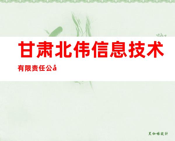 甘肃北伟信息技术有限责任公司