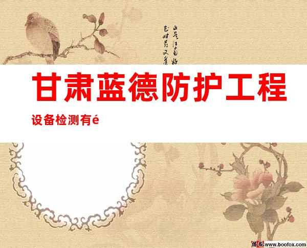 甘肃蓝德防护工程设备检测有限公司
