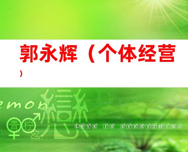 郭永辉（个体经营）
