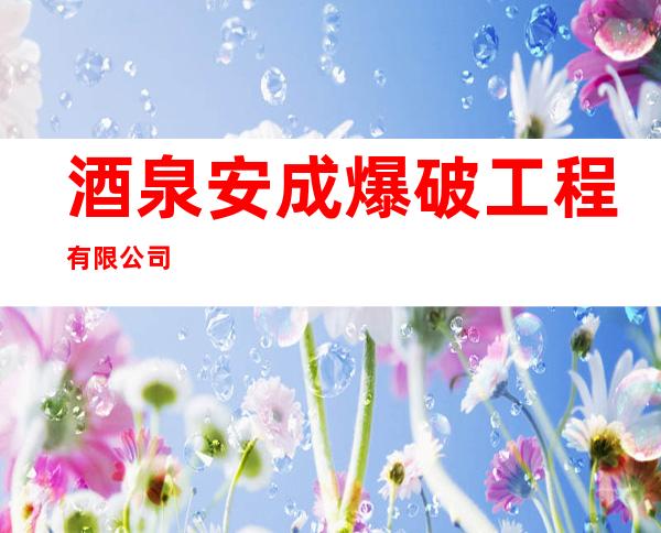 酒泉安成爆破工程有限公司