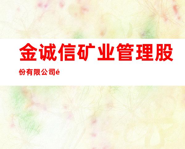 金诚信矿业管理股份有限公司逊克项目部