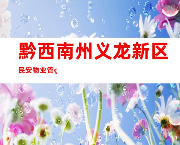 黔西南州义龙新区民安物业管理有限责任公司
